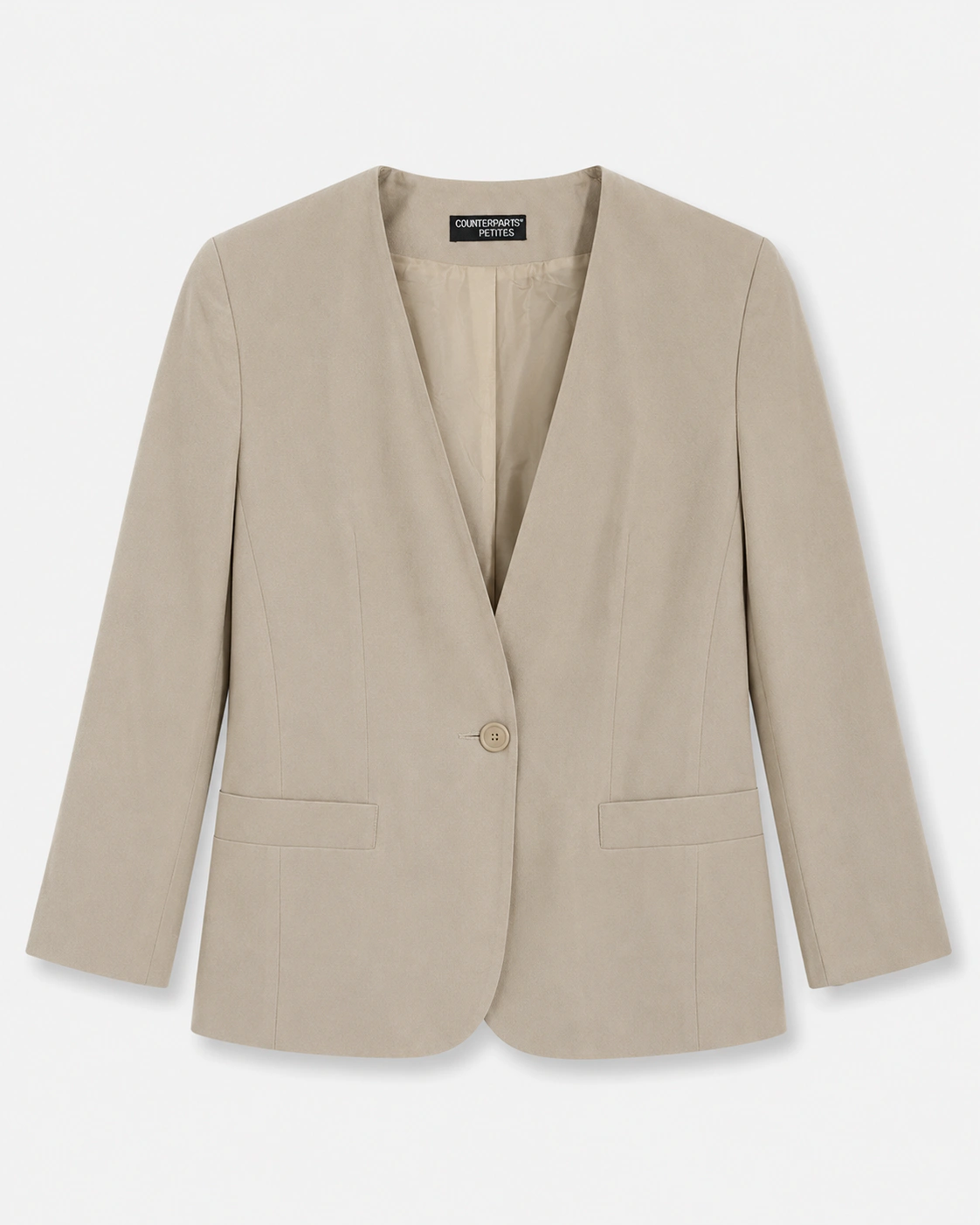 Blazer beige con solapas talla M