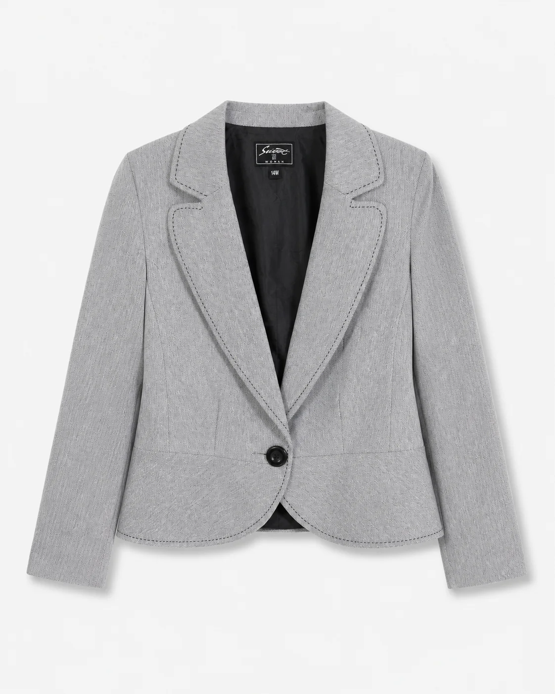 Blazer gris con solapas talla L