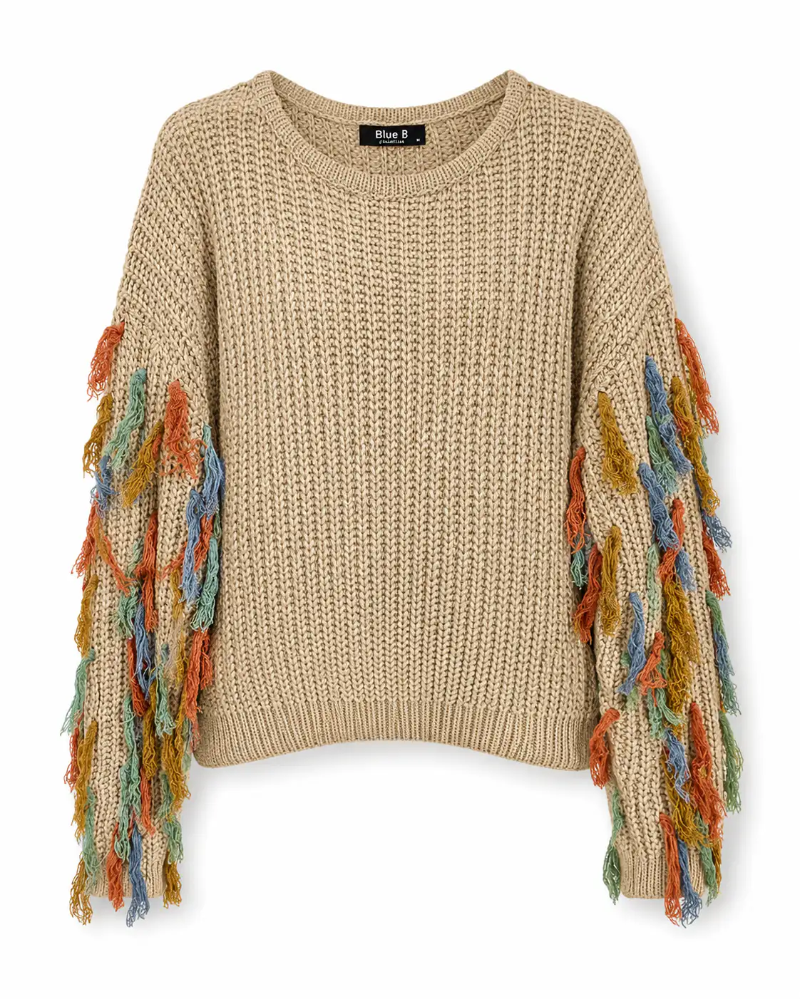 Sweater beige de textura visible talla M