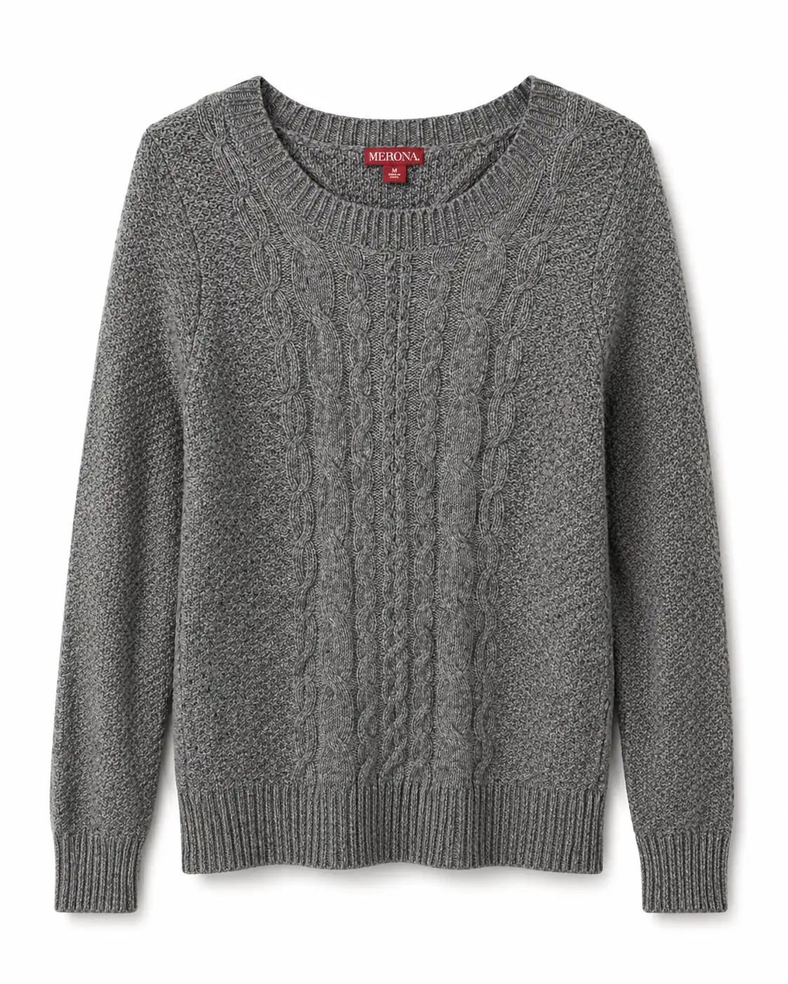 Sweater gris de textura visible talla M