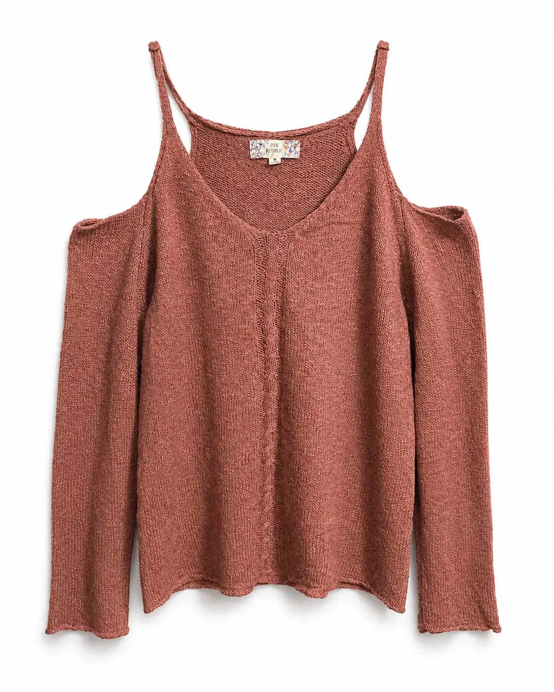 Sweater rojo de textura visible talla M